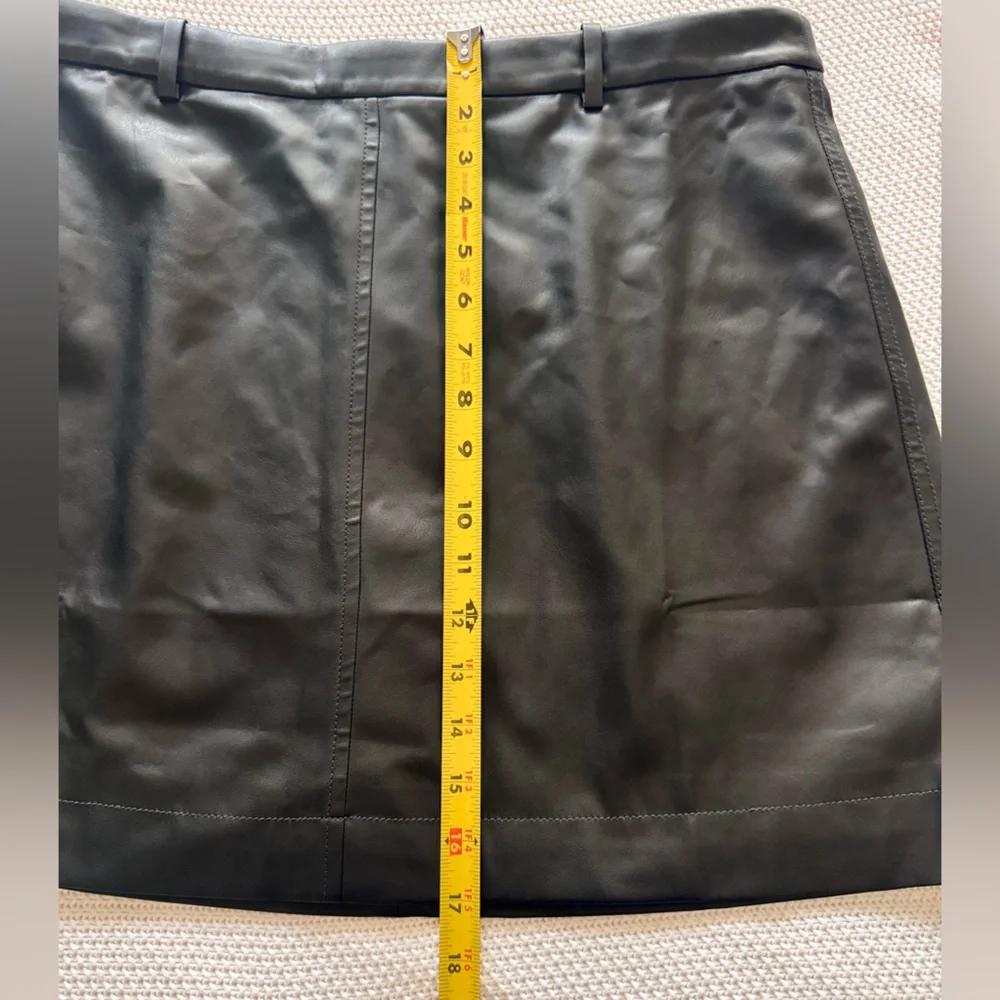 J. CREW 17” Black Faux Leather Mini Skirt